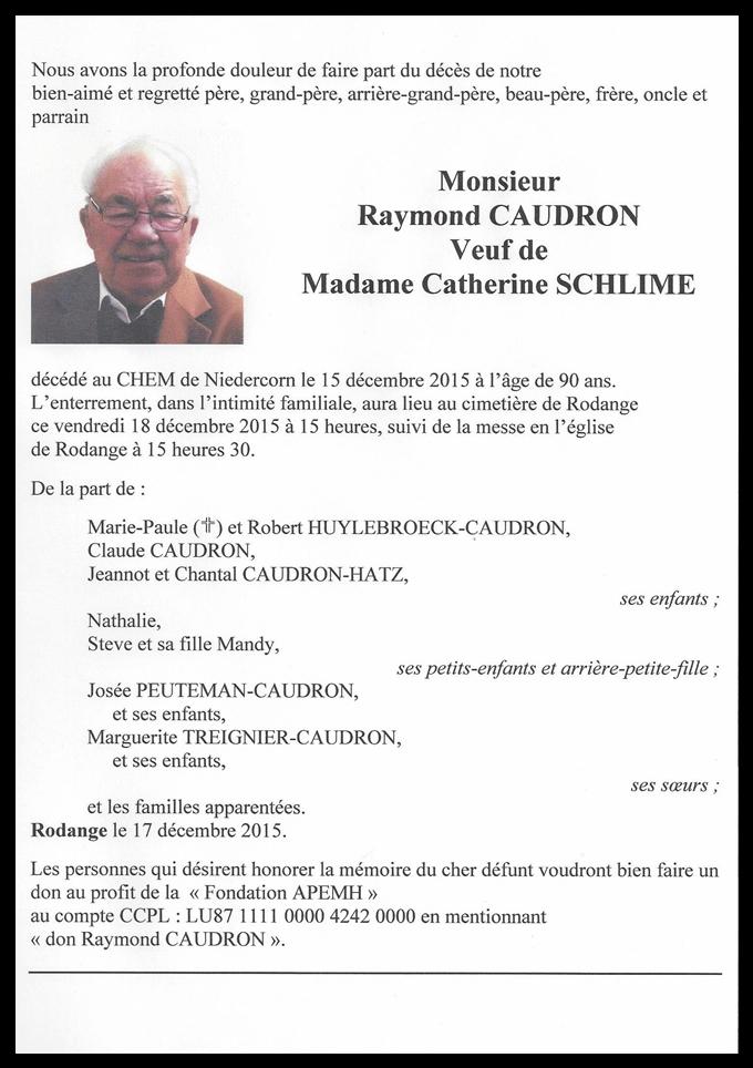 Monsieur Raymond CAUDRON 