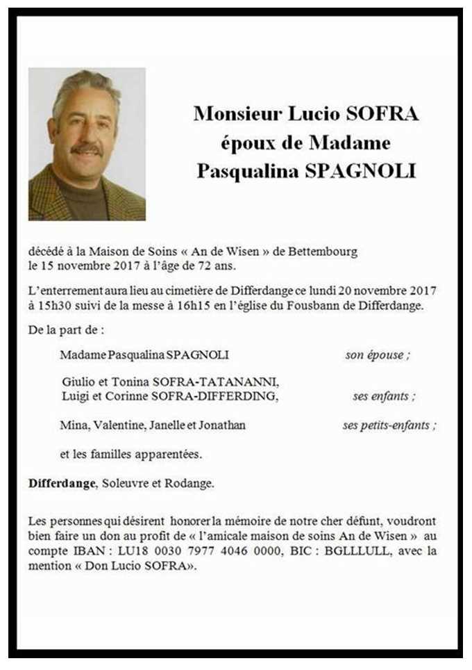 Monsieur Lucio SOFRA  