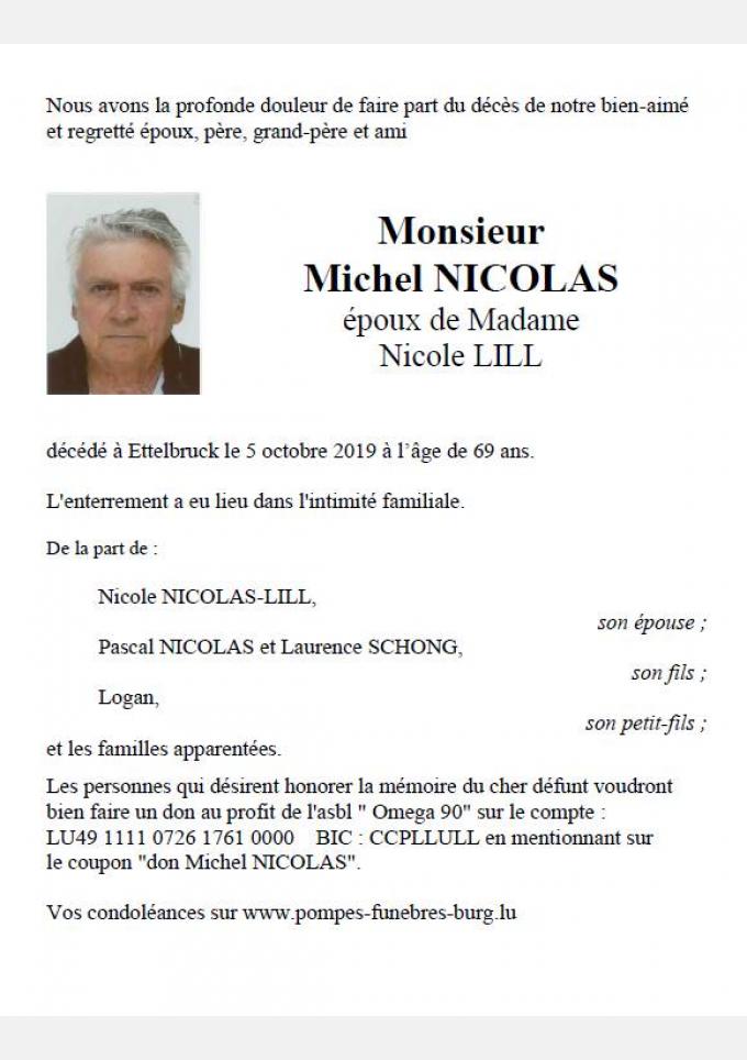 Monsieur Michel NICOLAS 