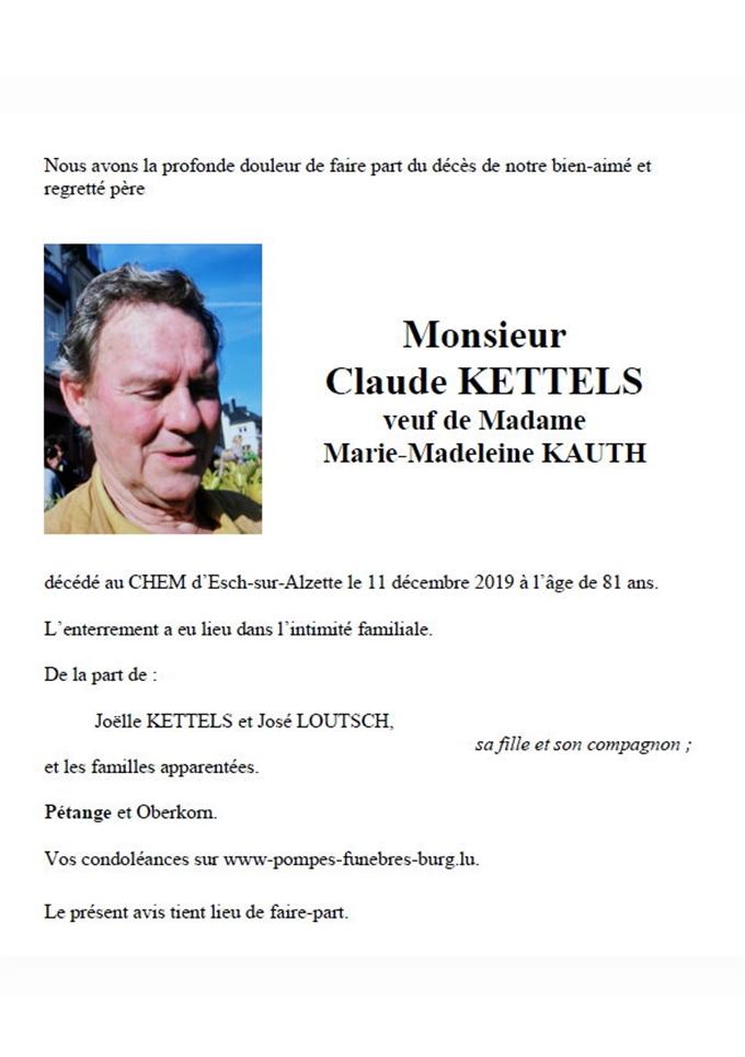 Monsieur Claude KETTELS 