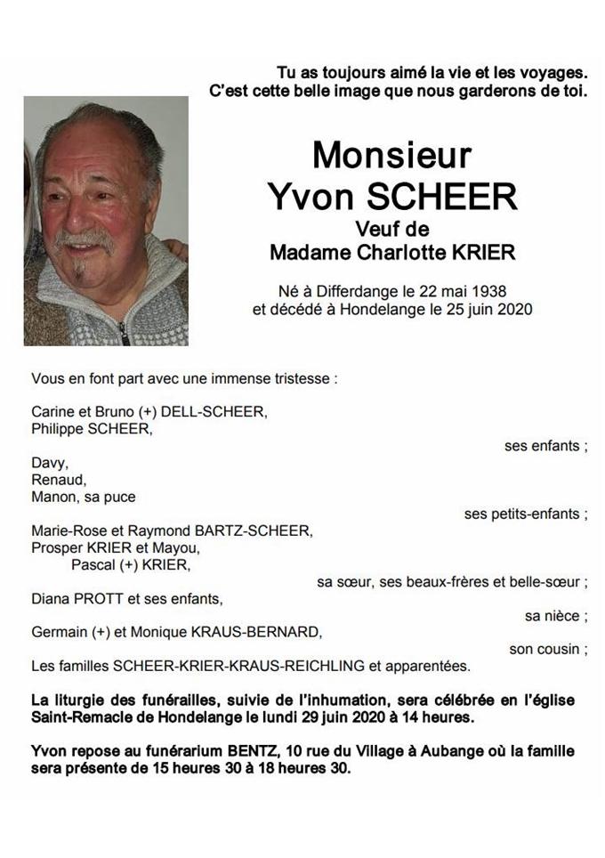 Monsieur Yvon SCHEER 
