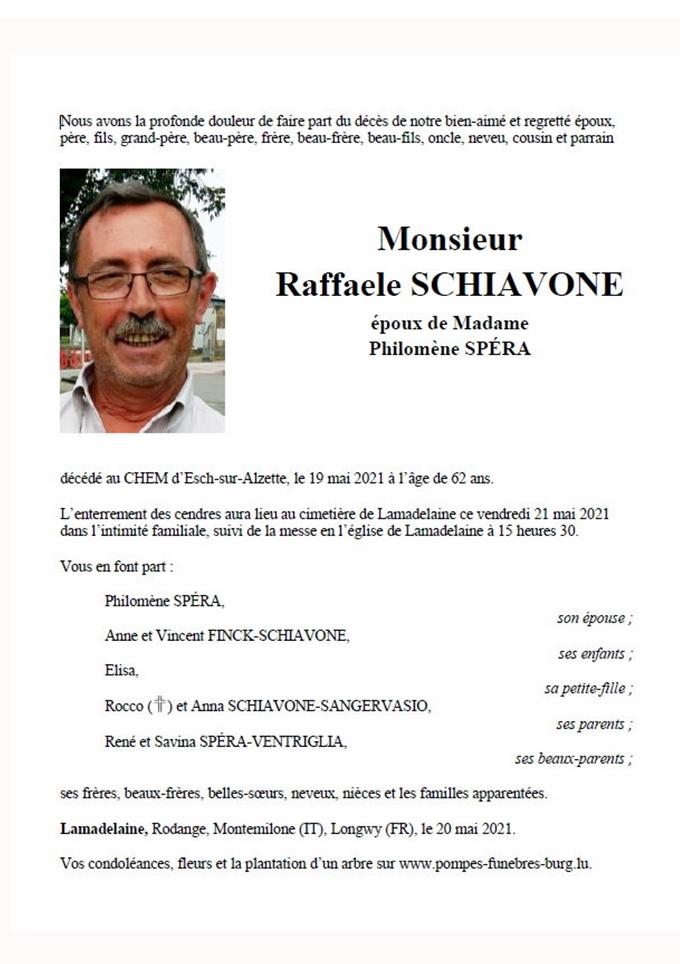 Monsieur Raffaele SCHIAVONE 