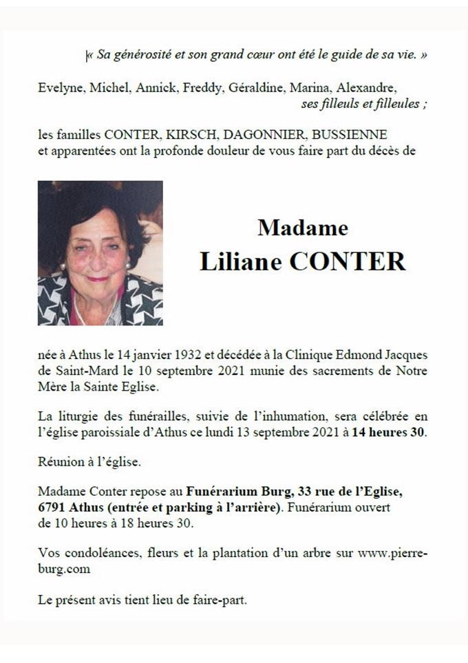 Madame Liliane CONTER 