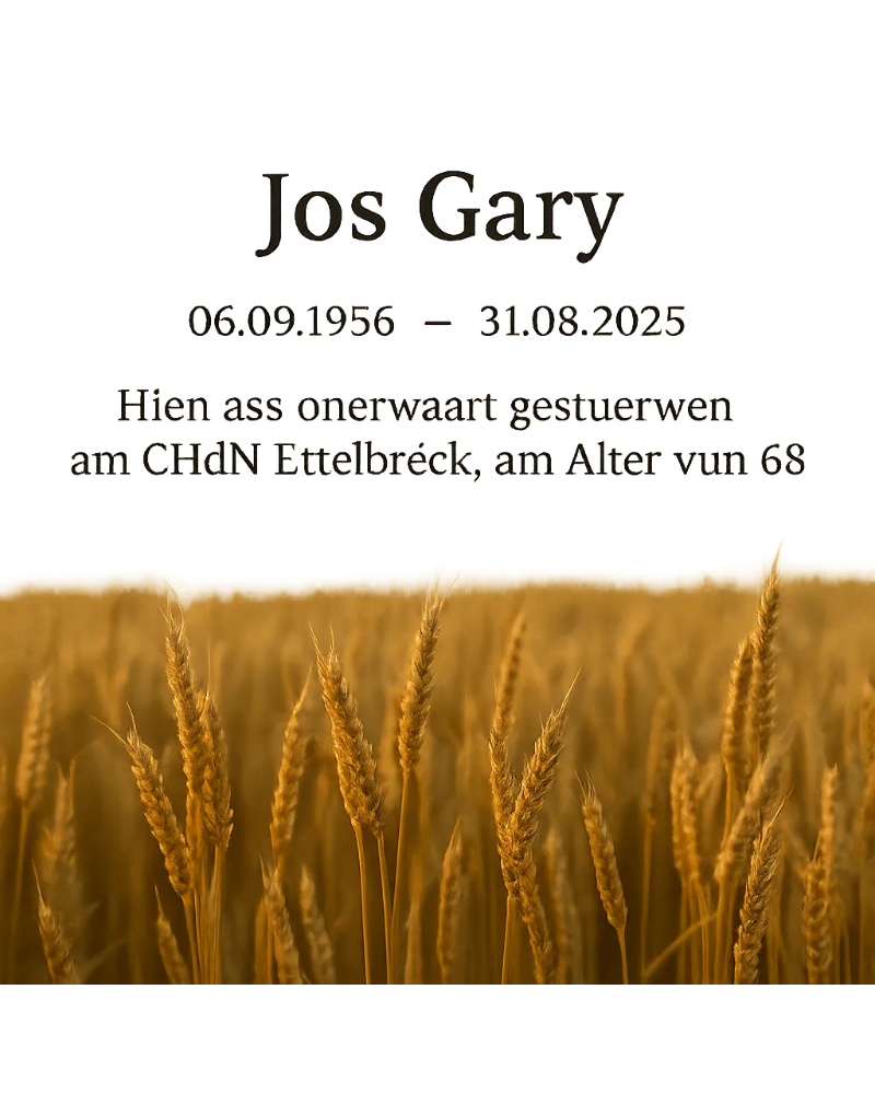 Traueranzeige für Jos Gary