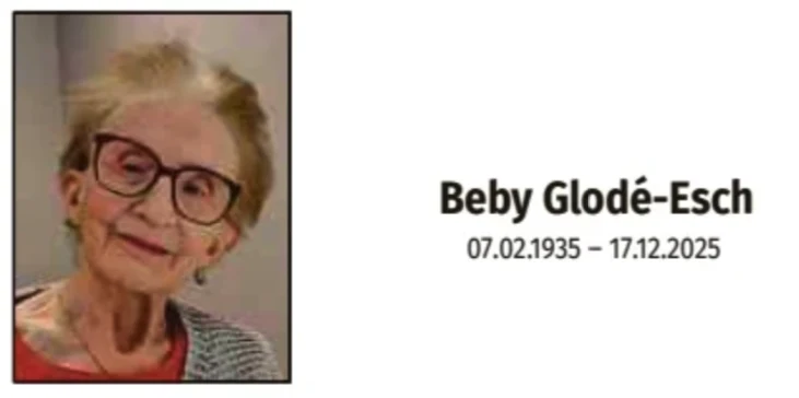 Traueranzeige für Beby Glodé-Esch