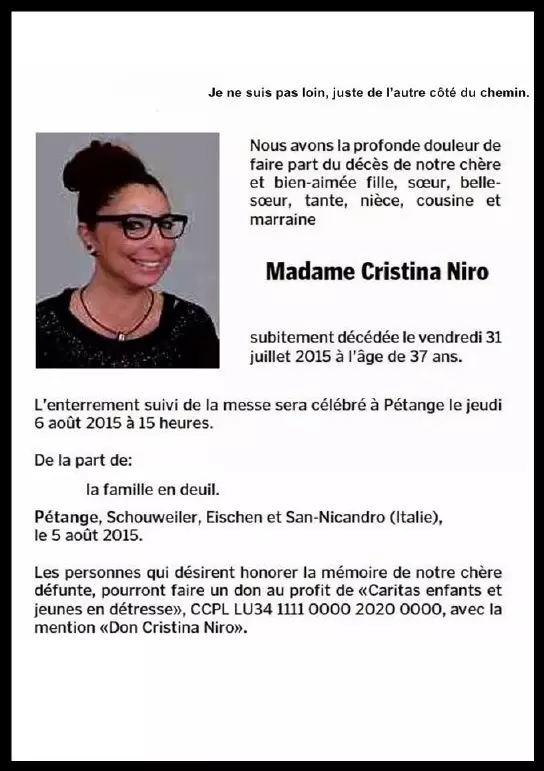 Traueranzeige für Cristina Niro