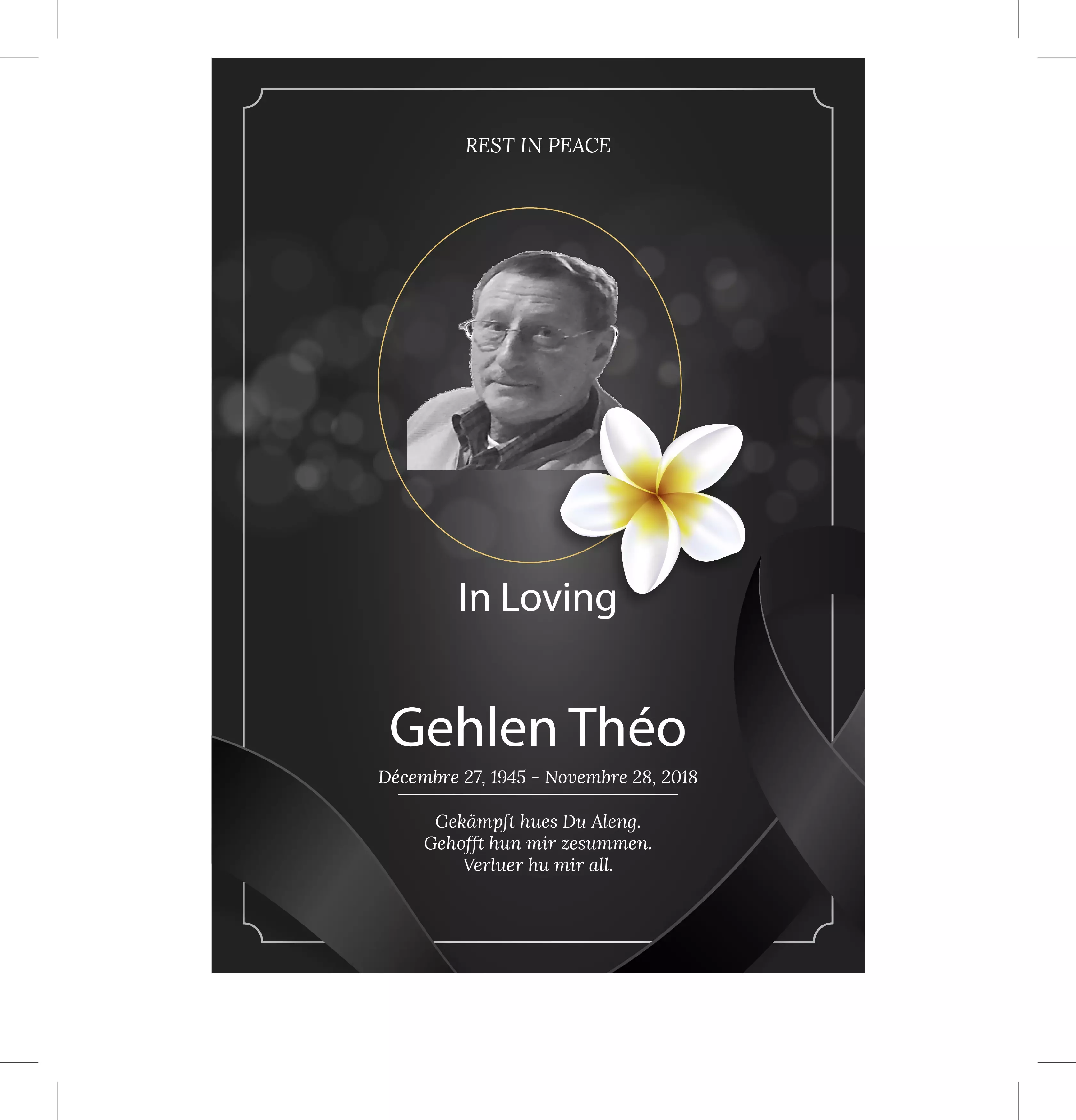 Traueranzeige für Théo Gehlen
