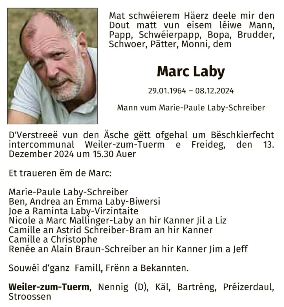 Traueranzeige für Marc Laby