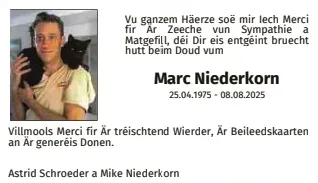Traueranzeige für Marc Niederkorn