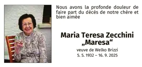 Traueranzeige für Maria Teresa Zecchini