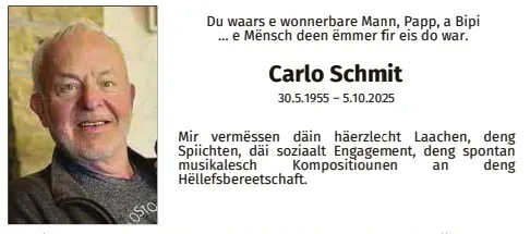 Traueranzeige für Carlo Schmit