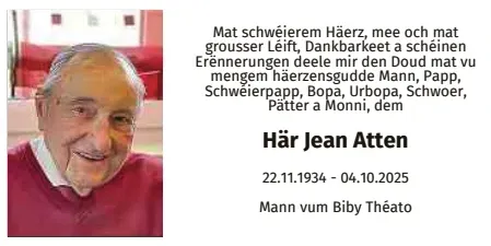 Traueranzeige für Jean Atten