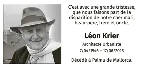 Traueranzeige für Léon Krier