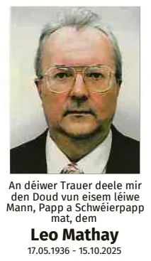 Traueranzeige für Leo Mathay