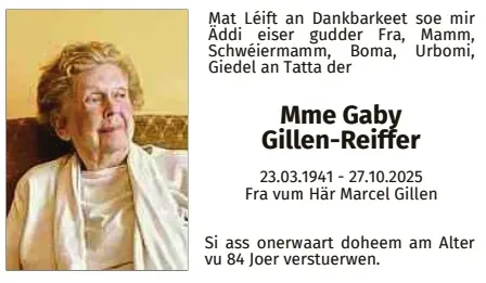 Traueranzeige für Gaby Gillen-Reiffer