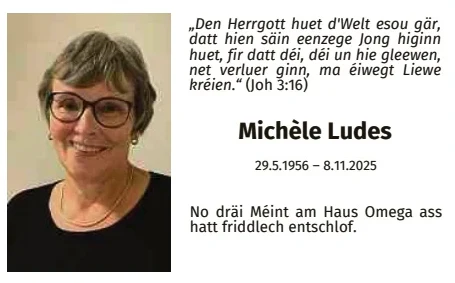 Traueranzeige für Michèle Ludes