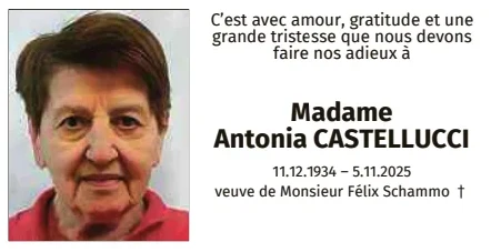 Traueranzeige für Antonia CASTELLUCCI