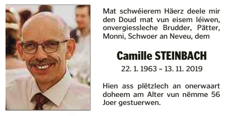Traueranzeige für Camille Steinbach