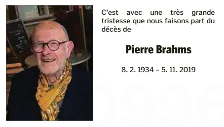 Traueranzeige für Pierre Brahms