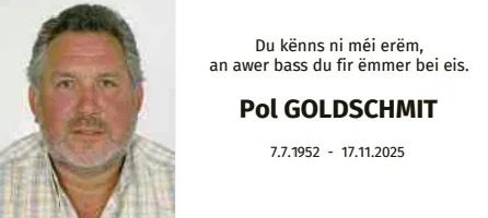 Traueranzeige für Pol Goldschmit