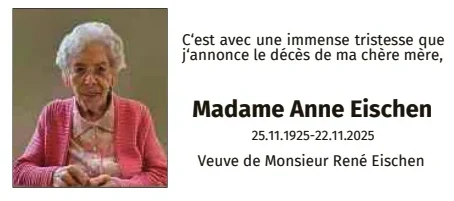 Traueranzeige für Anne Eischen