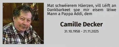 Traueranzeige für Camille Decker