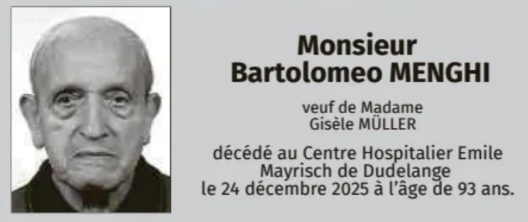 Traueranzeige für Bartolomeo Menghi