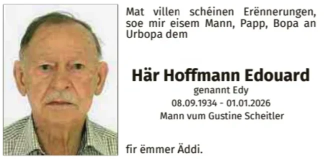 Traueranzeige für Edouard Hoffmann