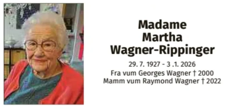 Traueranzeige für Martha Wagner-Rippinger