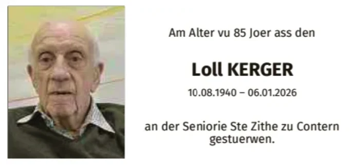 Traueranzeige für Loll Kerger
