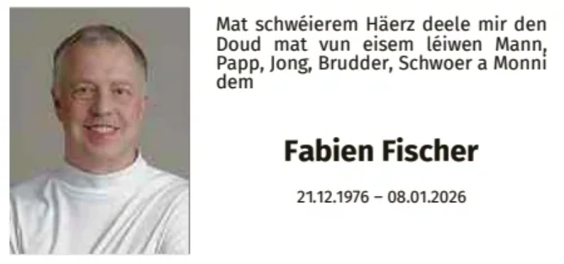 Traueranzeige für Fabien Fischer