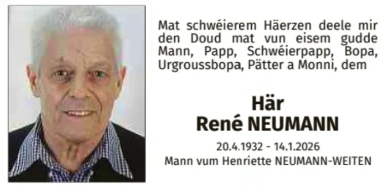 Traueranzeige für René Neumann