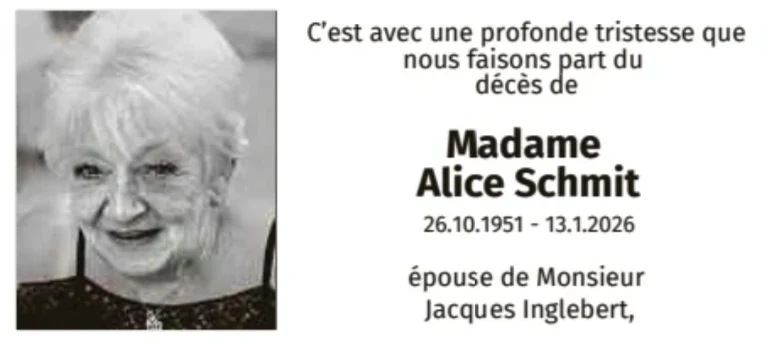 Traueranzeige für Alice Schmit