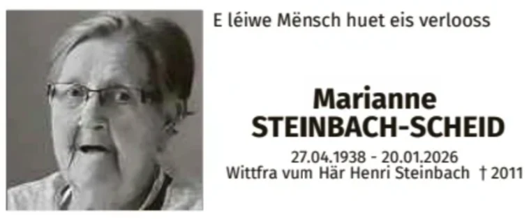 Traueranzeige für Marianne Steinbach-Scheid