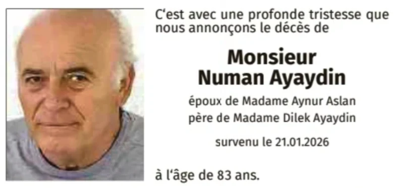 Traueranzeige für Numan Ayaydin