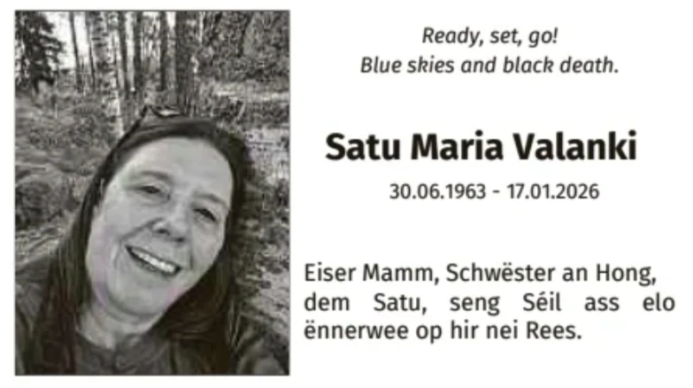 Traueranzeige für Satu Maria Valanki