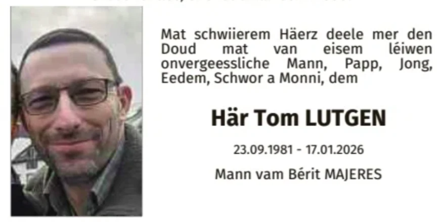 Traueranzeige für Tom Lutgen