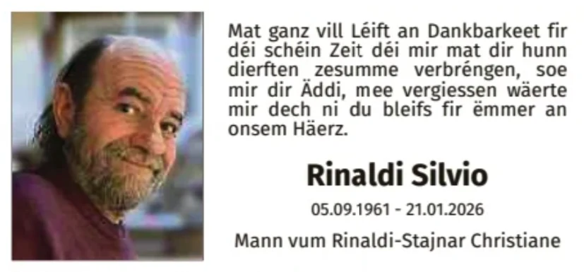 Traueranzeige für Silvio Rinaldi