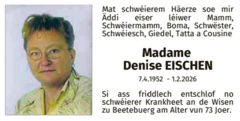Traueranzeige für Denise Eischen