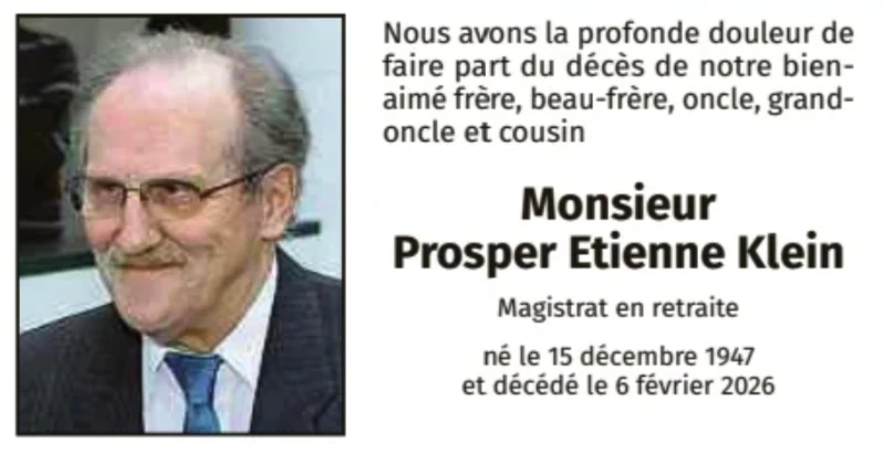 Traueranzeige für Prosper Etienne Klein