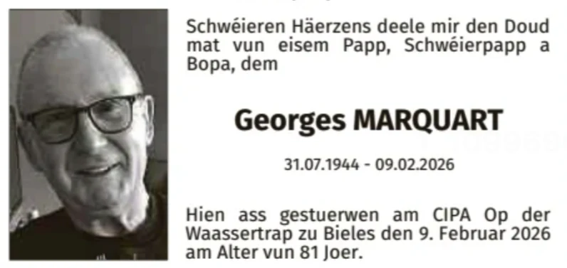 Traueranzeige für Georges Marquart