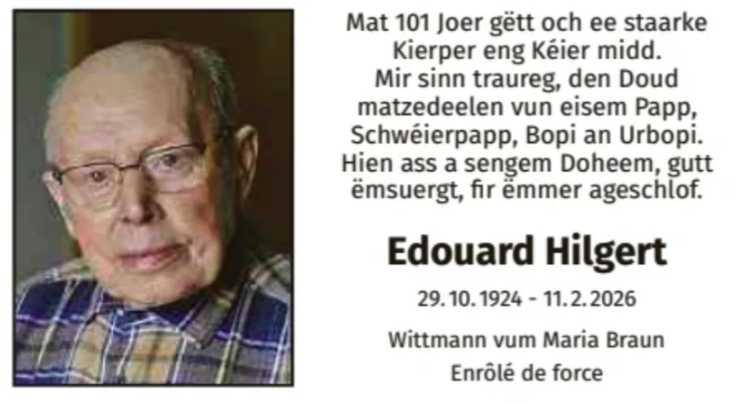 Traueranzeige für Edouard Hilgert
