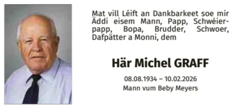 Traueranzeige für Michel Graff