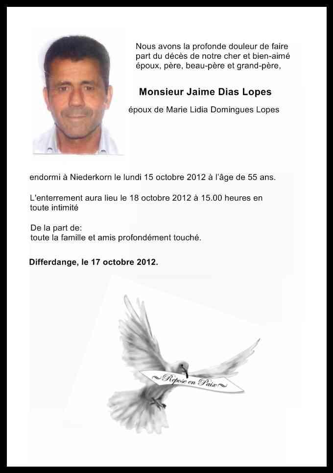 Monsieur Jaime Dias Lopes 