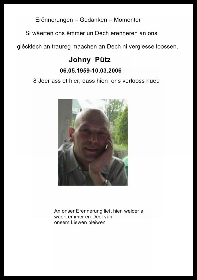 Johny  Pütz In Memory Of