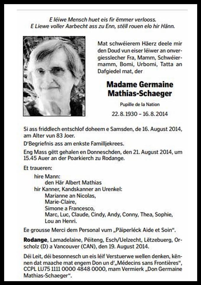 Madame Germaine Mathias-Schaeger 