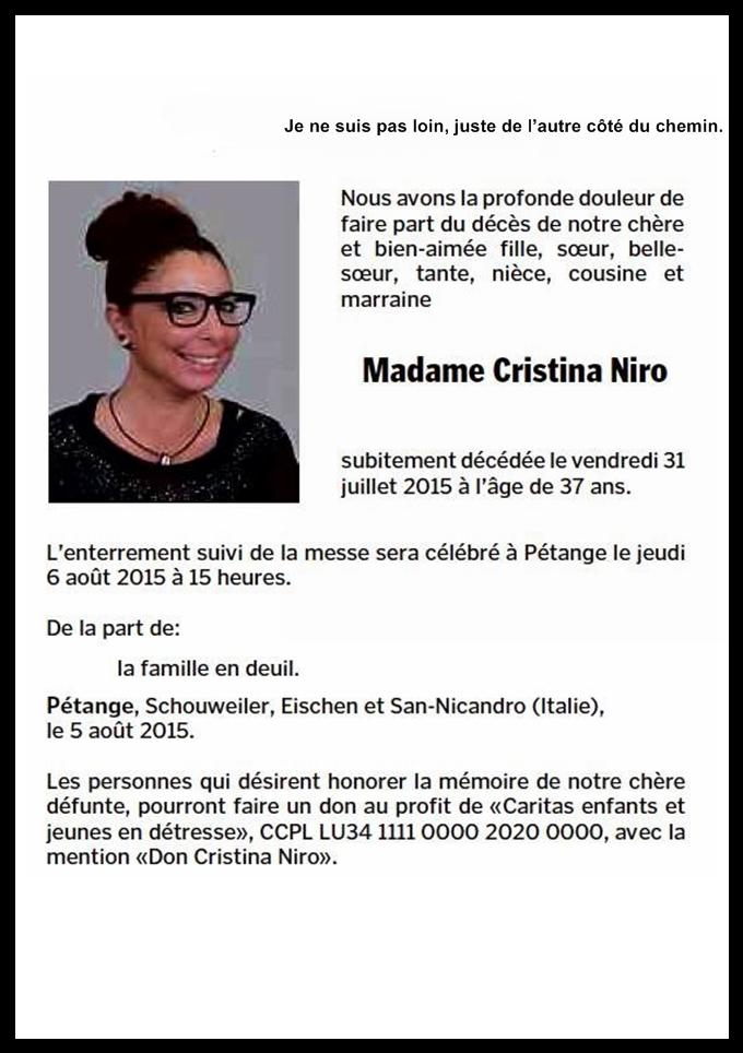 Madame Cristina Niro 