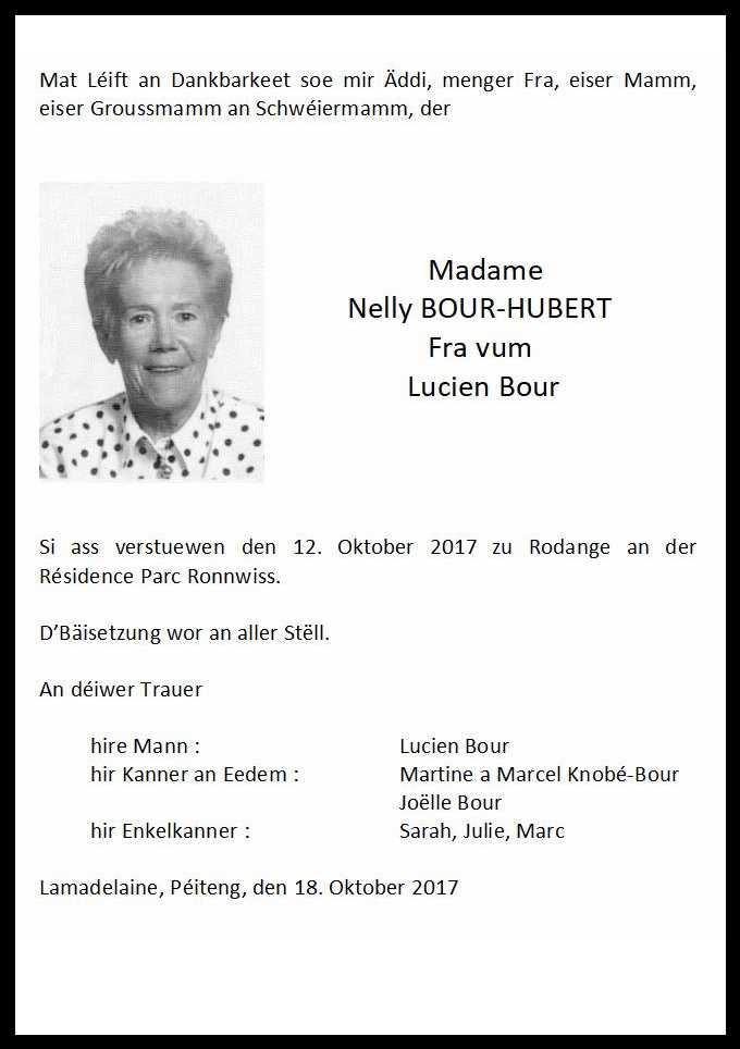 Madame Nelly BOUR-HUBERT 