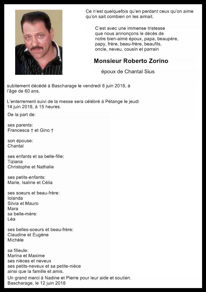 Monsieur Roberto Zorino 
