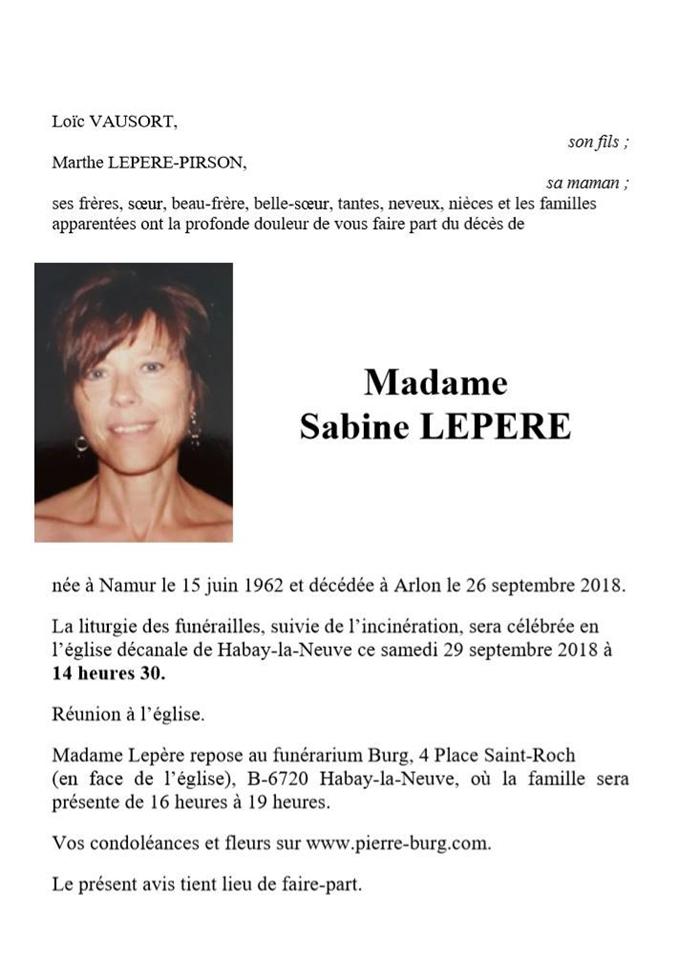 Madame Sabine LEPERE  